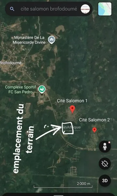 Terrain 520 m² avec accès individuel — Brofodoumé