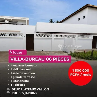 Location bureaux et commerces 200 m2 - Cocody Vallon
