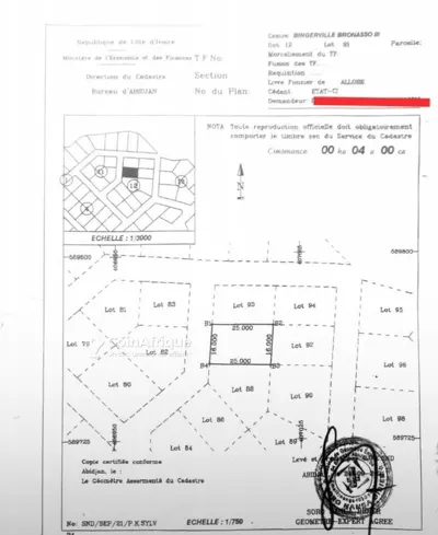 Terrain 400 m² avec ACD — Bingerville Cité du Trésor