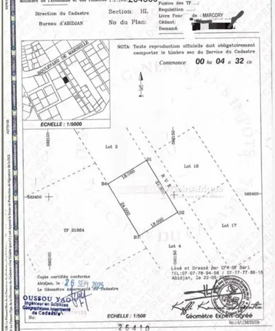Terrain bâti 432 m² — Marcory Zone 4
