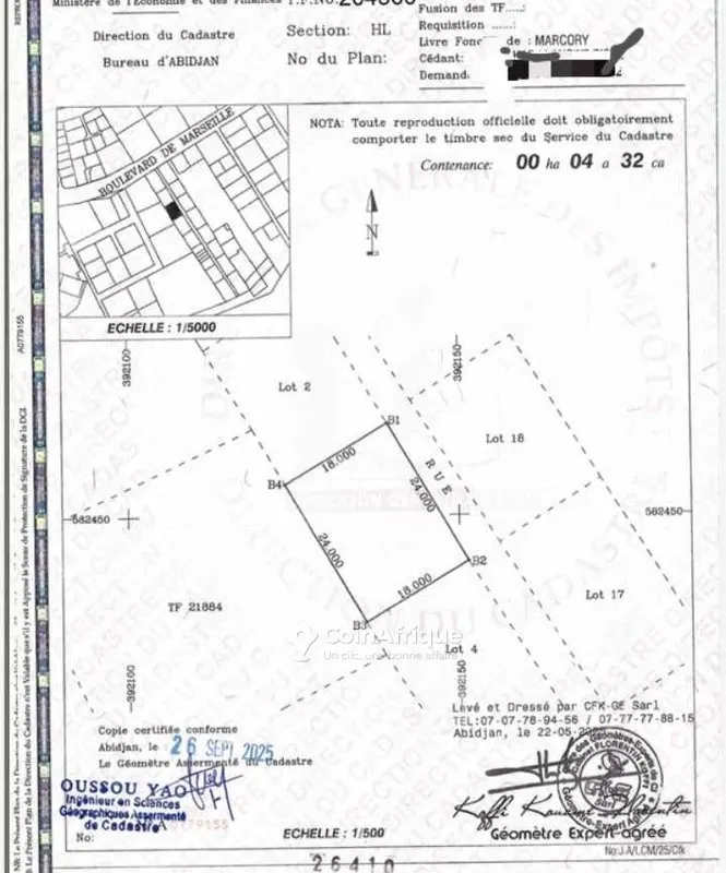 Terrain bâti 432 m² — Marcory Zone 4