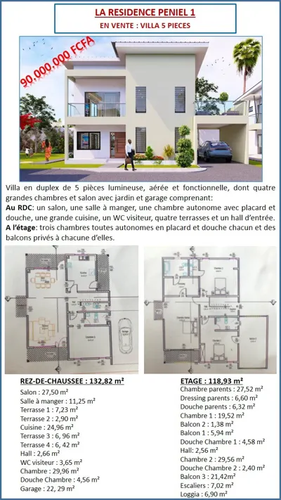 Villa duplex 5 pièces — Assandret Bingerville