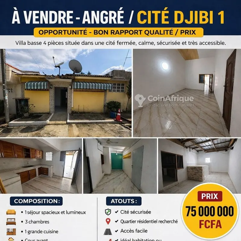 Villa 4 pièces — Angré Cité Djibi 1